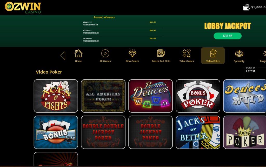 Casino Ozwin Poker