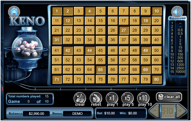 How to play Keno at Liberty Slots Casino with real money
