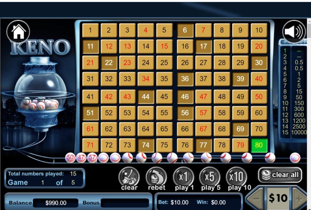 How to play Keno at Liberty slots