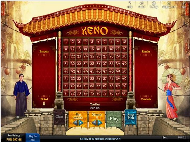 How to play Keno from Viaden gaming