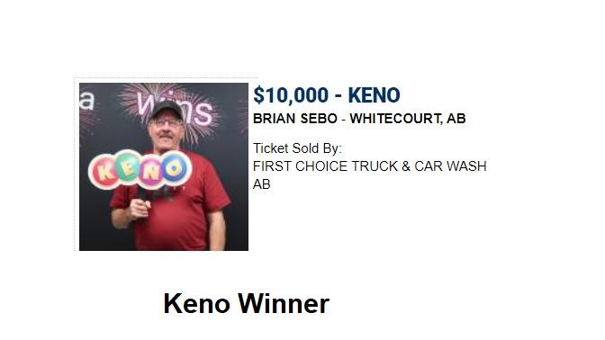 Keno Winner in Canada