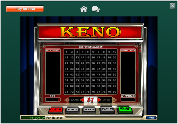 Keno at Play Croco Casino