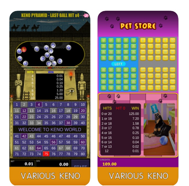 Keno world app features