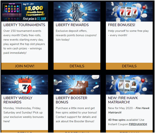 Liberty slots rewards