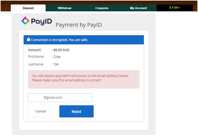 PayID transaction