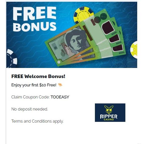 Ripper casino no deposit bonus