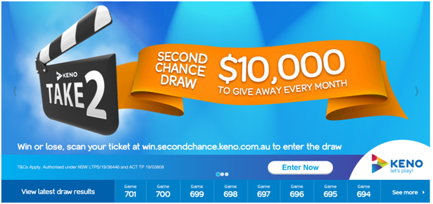 How to take part in second chance keno draw in Australia