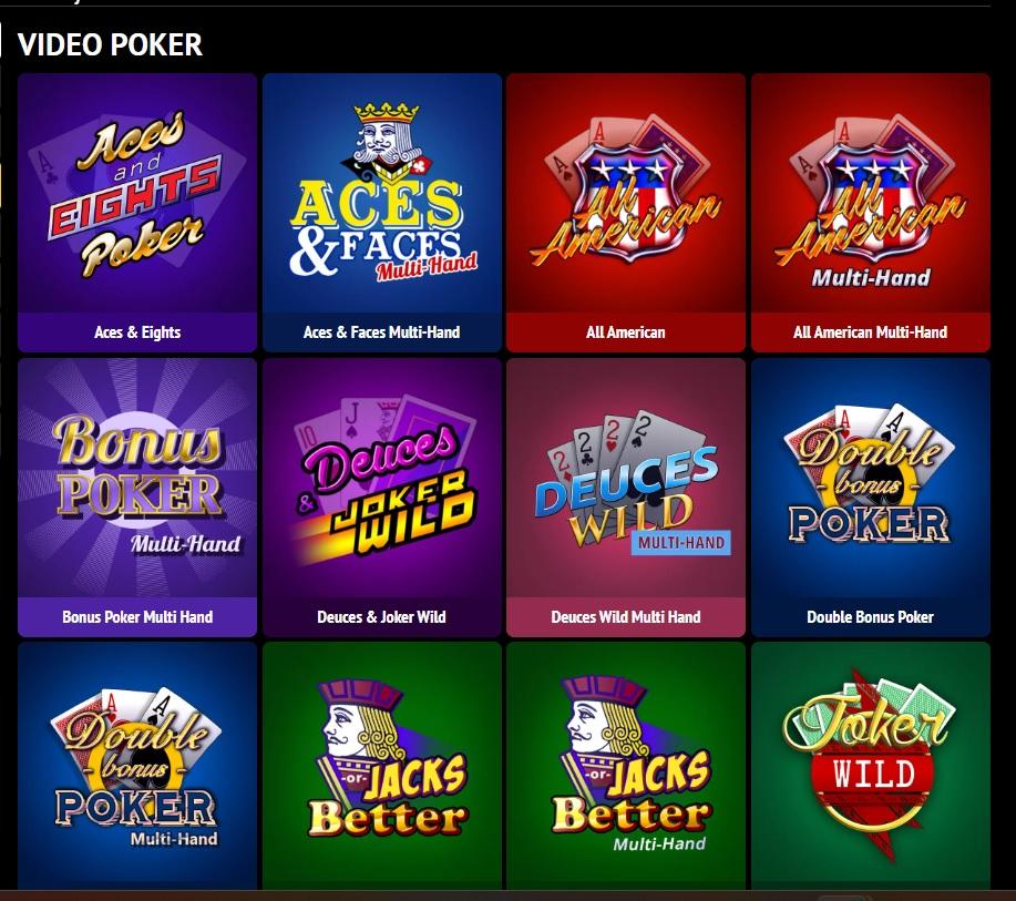 Video poker at Slotland Casino