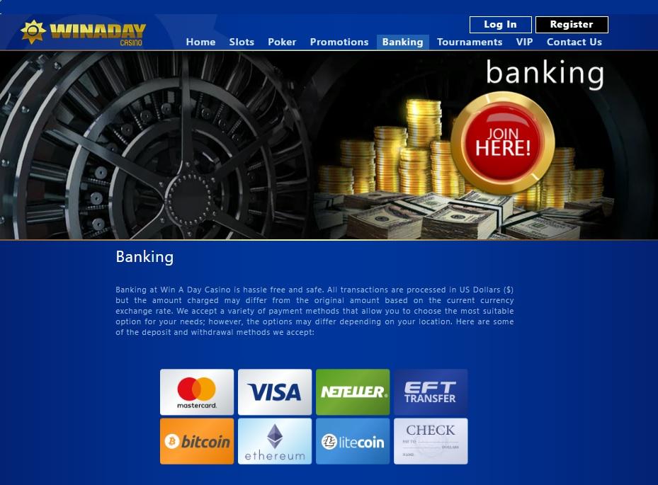 Win A Day Casino Banking