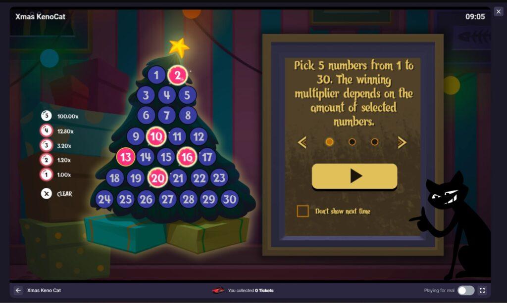 Xmas Keno cat play for free